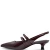 MARCO TOZZI WOMENS LOW HEEL SLING BACK - BORDEAUX PATENT