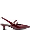 MARCO TOZZI WOMENS LOW HEEL SLING BACK - CHIANTI PATENT