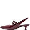 MARCO TOZZI WOMENS LOW HEEL SLING BACK - CHIANTI PATENT