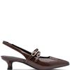 MARCO TOZZI WOMENS LOW HEEL SLING BACK - CINNAMON