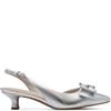 MARCO TOZZI WOMENS LOW HEEL SLING BACK - SILVER