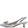 MARCO TOZZI WOMENS LOW HEEL SLING BACK - SILVER