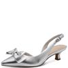 MARCO TOZZI WOMENS LOW HEEL SLING BACK - SILVER