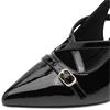 MARCO TOZZI WOMENS STRAP LOW HEEL - BLACK