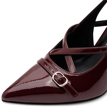 MARCO TOZZI WOMENS STRAP LOW HEEL - CHIANTI PATENT