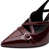 MARCO TOZZI WOMENS STRAP LOW HEEL - CHIANTI PATENT