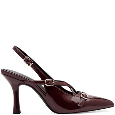 MARCO TOZZI WOMENS STRAP LOW HEEL - CHIANTI PATENT