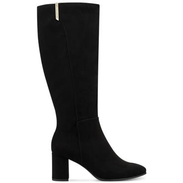 MARCO TOZZI WOMENS ZIP HIGH LEG BOOT - BLACK SUEDE