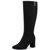MARCO TOZZI WOMENS ZIP HIGH LEG BOOT - BLACK SUEDE