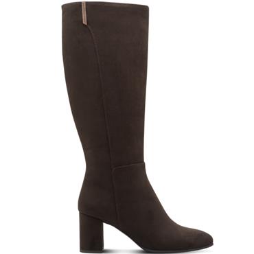 MARCO TOZZI WOMENS ZIP HIGH LEG BOOT - MOCCA SUEDE