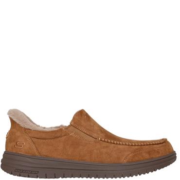 SKECHERS MENS MURETTE SCOFIELD SLIPPER - CHESTNUT