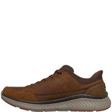 SKECHERS MENS ARCH FIT CASUAL SHOE - DARK BROWN