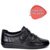 ECCO WOMENS SOFT VELCRO SHOE - BLACK