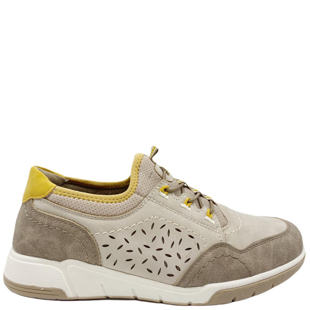 RELIFE WOMENS CORD SLIP ON TRAINER TAUPE Paul Byron Shoes Ireland