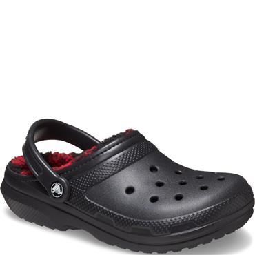 CROCS MENS CLASSIC LINED CHECK CLOG - BLACK