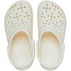 CROCS WOMENS CLASSIC FLORAL CUT OUT CLOG - CHALK