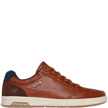 SKECHERS MENS WATERPROOF LACE SHOE - LUGGAGE