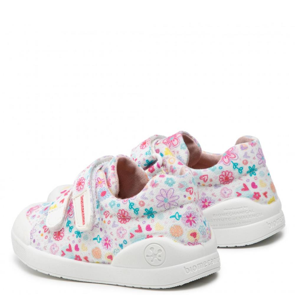 BIOMECANICS GIRLS STRAP CANVAS SHOE FLORAL Paul Byron Shoes Ireland