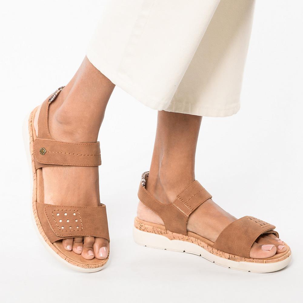 RELIFE WOMENS VELCRO STRAP SANDAL MARRON Paul Byron Shoes Ireland