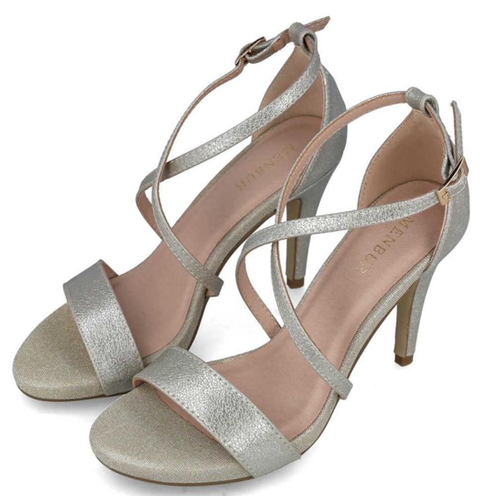 MENBUR WOMENS ANKLE STRAP SANDAL GOLD Paul Byron Shoes Ireland