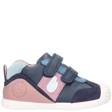 BIOMECANICS KIDS STRAP SHOE - NAVY PINK