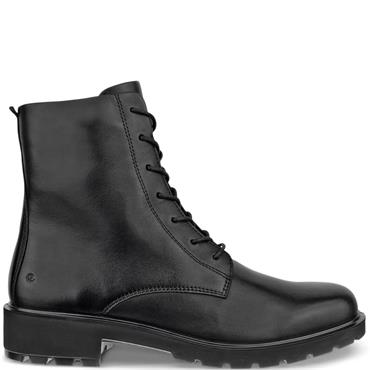 ECCO WOMENS ZIP LACE ANKLE BOOT - BLACK