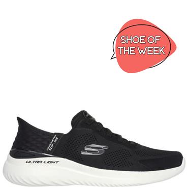 SKECHERS MENS ULTRALIGHT SLIP IN TRAINER - BLACK WHITE