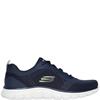 SKECHERS MENS WASHABLE LACE TRAINER - NAVY LIME
