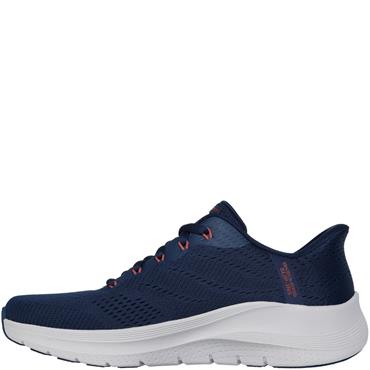 SKECHERS MENS ARCH FIT SLIP IN'S TRAINER - NAVY RED