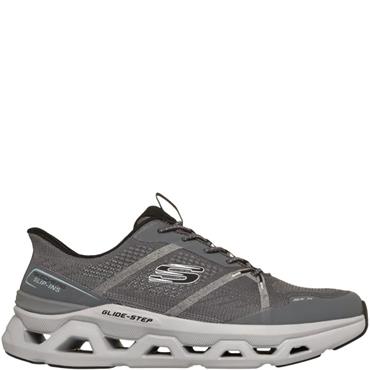 SKECHERS MENS GLIDE STEP ALTUS TRAINER - GREY BLACK