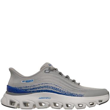 SKECHERS MENS ARCH FIT LACE TRAINER - GREY BLUE