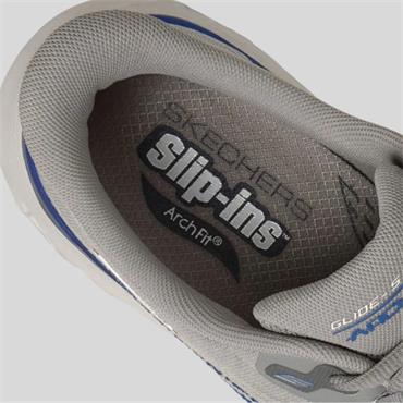 SKECHERS MENS ARCH FIT LACE TRAINER - GREY BLUE