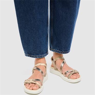 ECCO WOMENS SOFT STRAP SANDAL - CASHMERE