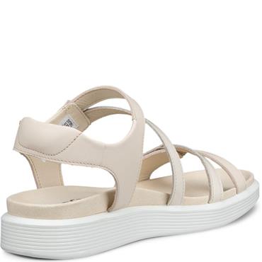 ECCO WOMENS SOFT STRAP SANDAL - LIMESTONE
