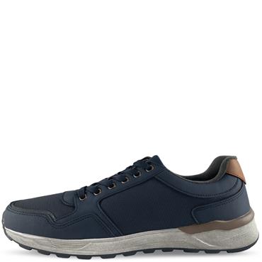 REDZ MENS ZIP LACE CASUAL SHOE - NAVY