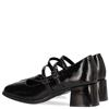 HISPAFLEX WOMENS STRAP MEDIUM HEEL SHOE - BLACK PATENT