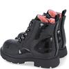 GARVALIN GIRLS ZIP LACE ANKLE BOOT - BLACK GLITTER