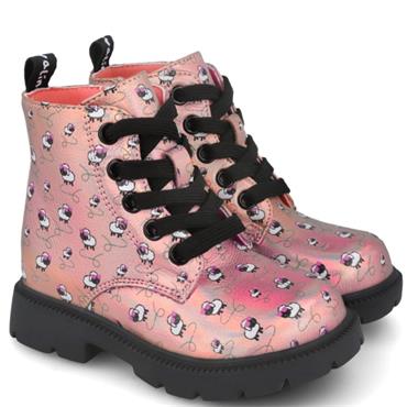 GARVALIN GIRLS ZIP LACE ANKLE BOOT - ROSA