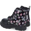 GARVALIN GIRLS ZIP LACE ANKLE BOOT - BLACK FLORAL
