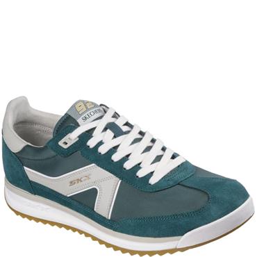 SKECHERS MENS TRAINER - GREEN WHITE