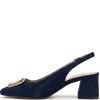 VALENTINO CONTE WOMENS MIDHEEL SLINGBACK - NAVY SUEDE