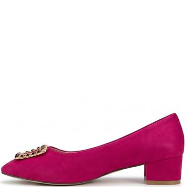 VALENTINO CONTE WOMENS LOW HEEL COURT SH - FUCHSIA SUEDE