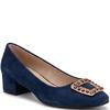 VALENTINO CONTE WOMENS LOW HEEL COURT SH - NAVY SUEDE