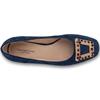 VALENTINO CONTE WOMENS LOW HEEL COURT SH - NAVY SUEDE