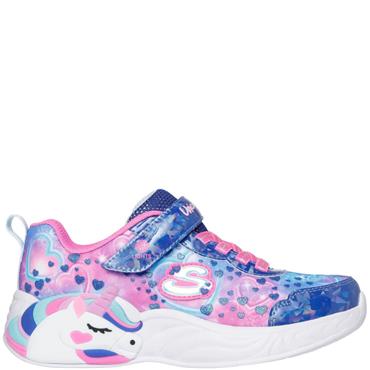 SKECHERS GIRLS UNICORN LIGHTS TRAINER - NAVY MULTI