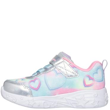SKECHERS GIRLS UNICORN LIGHTS TRAINER - SILVER MULTI