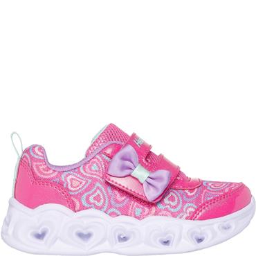 SKECHERS GIRLS HEART LIGHTS TRAINER - HOT PINK