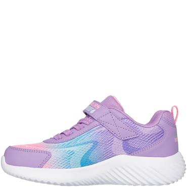 SKECHERS GIRLS WATERPROOF STRAP TRAINER - LAVENDER MULTI