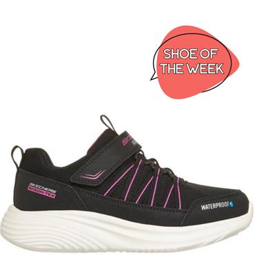 SKECHERS GIRLS TRAINERS - BLACK HOT PINK