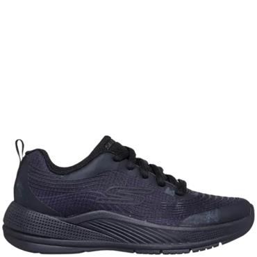 SKECHERS KIDS WASHABLE LACE TRAINER - BLACK
